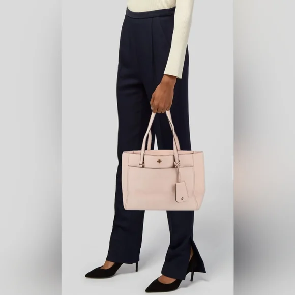 Tory Burch Top Pink Robinson Tote Bag Purse Saffiano Leather - Picture 2 of 9